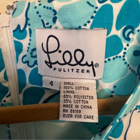 Lilly Pulitzer Vintage Blue Leopard Cutout Dress Size 4 - Picture 5 of 5